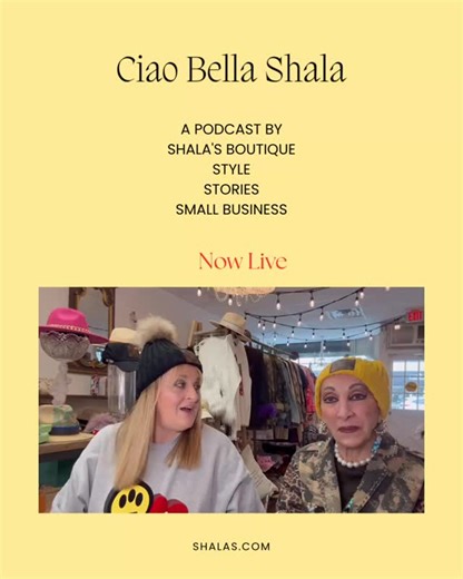 Episode 6 of Ciao Bella Shala is live! 💛 Thank you to everyone who came out this weekend for our Shop • Sip • Support fundraiser. Your love and support mean everything to us. In this episode, we’re sharing three fun facts about Shala that most people don’t know, chatting about her love of fashion, and giving you a few holiday gift ideas to make your shopping a little easier. 🎁✨ Grab a cozy moment and tune in — link is in the comments. Ciao Bella! 💛🤍 #shalasboutique #ciaobellashala #holidaygi