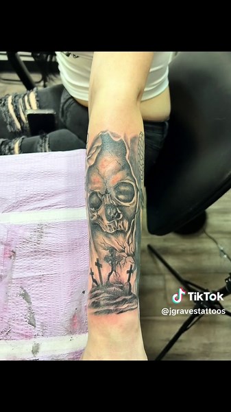 Added onto this sleeve i started. The portrait is healed. #tattoo #tattooartist #tattoos #tat #greywash #greywashtattoo #grimreapertattoo #grimreaper #death #life #artist #fypシ #fyp #linkinbio