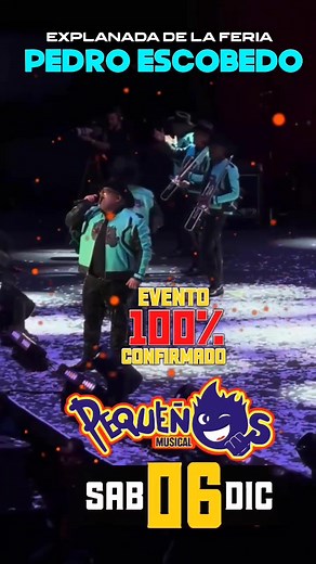 71K views · 767 reactions |  Banda Pequeños Musical llega a Pedro Escobedo  Prepárate para una noche llena de ritmo, romanticismo y ambiente al máximo. Una de las bandas más queridas del regional mexicano estará presente para poner a cantar y bailar a todo el público   Explanada de la feria ️ Sábado 06 de diciembre #PequeñosMusical #PedroEscobedo | Pulso Pedro Escobedo | Facebook