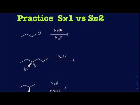 Practice drawing SN1 vs SN2 reaction mechanisms and products with more than 9 examples