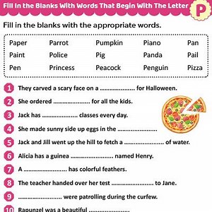 Fill The Blanks With Words That Start With P | MomJunction