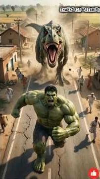 Hulk saves a baby dinosaur from an alien 👽#shorts #ai​ #hulk​ #save​ #alien​