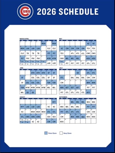 Here we go #Cubs fans! 2026 Schedule #Cubs Which series are you most enthusiastic about? | Celeste Medina