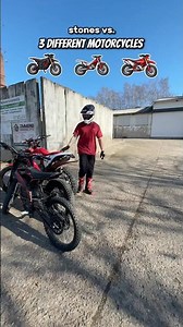 Stones vs 3 Motorcycles 😳 Electric vs Trial vs 2-Stroke Enduro #shorts #motorcycle #bike