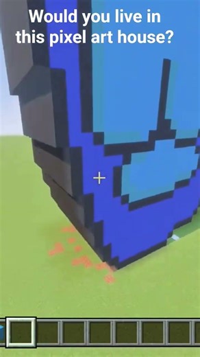 PewDiePie's Iconic Fist as Minecraft Pixel Art house #shorts #minecraft