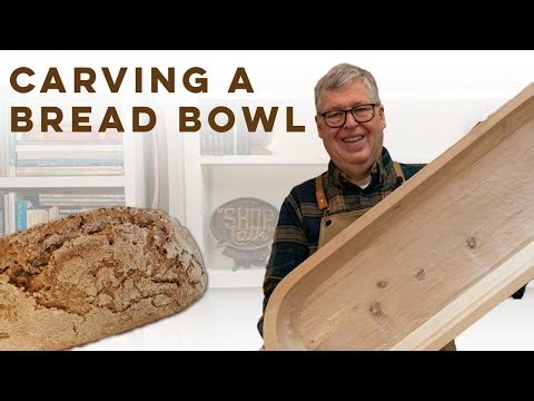Carving a Wooden Bread Bowl with Bent Gouges