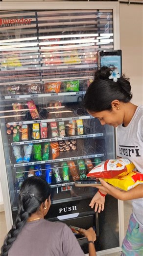 😳You should see what's in the hostel vending machine #youtubeshorts #vendingmachine #hostel #fyp