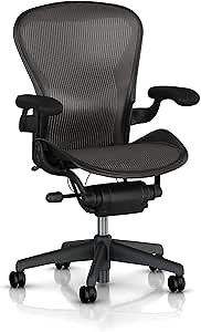 Herman Miller Aeron Home Office Basic Chair - Size C Large Graphite Frame, Classic Carbon