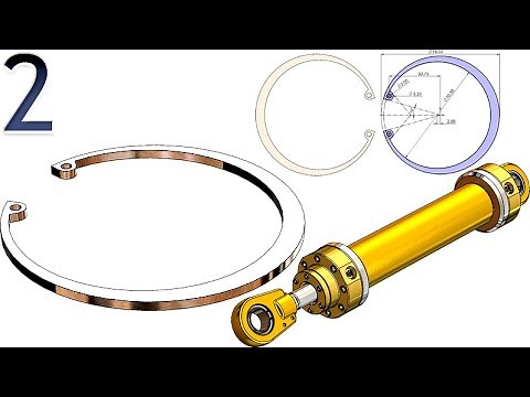2-Project 44| Hydraulic Cylinder | SolidWorks Tutorial : retaining ring - internal - sheet metal