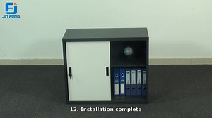 How to assemble a file cabinet with sliding door?