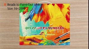 VIKMARI Painting by Number Kits for Kids & Adults Framed DIY Oil Painting Paint by Number Kit for Teens with Wood Frame Colourful Wolf 16 x 20 inch