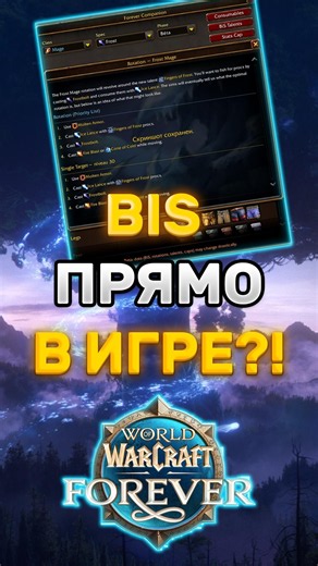 BIS, ТАЛАНТЫ И РОТАЦИЯ ПРЯМО В ИГРЕ - АДДОН ДЛЯ WOW FOREVER #worldofwarcraft #wowforever