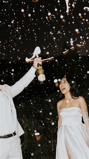 Barefoot Beach Weddings ✨🤍 | CHEERS TO THAT 2 x POP 🍾🍾💥💥 The crowd and couple going wild to get the party started 🎉🎉 #margaretriverweddings #margaretriverregion... | Instagram