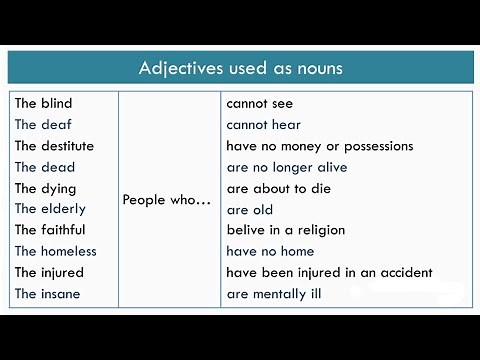 Adjectives used as nouns
