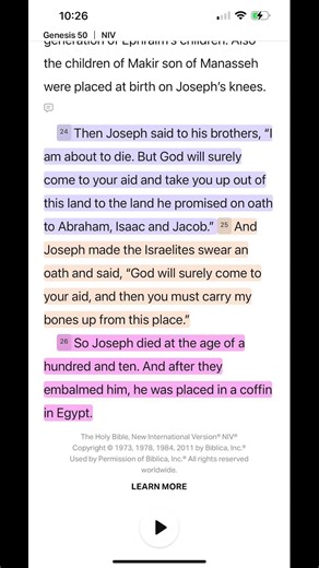 Genesis 50: Joseph’s Final Words & God’s Promise | Bible Reading (NIV) #gospelmusic #Bible #worship