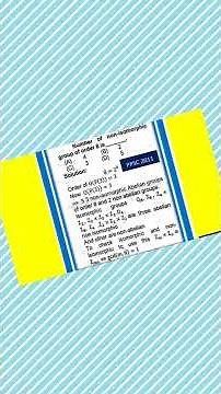 How do you find the number of non-isomorphic subgroups?||Is the group of order 8 abelian?