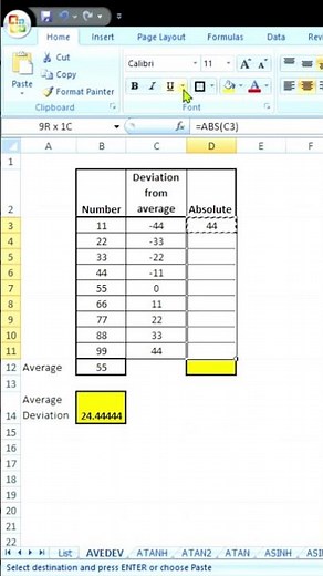 Avedev Function In Excel | Avedev Formula In Excel