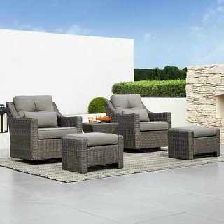 Spruce & Spring Murphy Outdoor Wicker Patio Furniture Swivel Glider Chair - Bed Bath & Beyond - 40345535