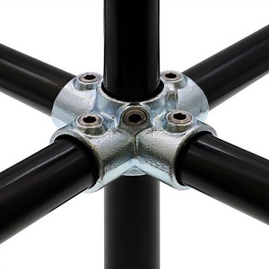 [Hot Item] Structural Malleable Cast Iron Pipe Clamp Fittings 2 Way 3 Way Through Base Fitting Galvanized Pipe Connector