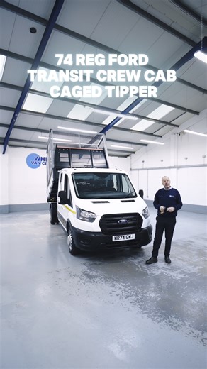 74reg Ford Transit Crew Cab Caged Tipper Only 8000miles £33,990 VAT Call 01784 777111 📞📞📞 sales@wvc.co.uk #vanforsale #vandealer #ford #transit #tipper