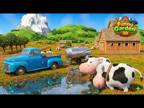 Dairy Farm Adventures 🐄🚜 Pickup Truck & Water Tank Trailer Feed and Water the Cows 🚚✨| 3D Animation