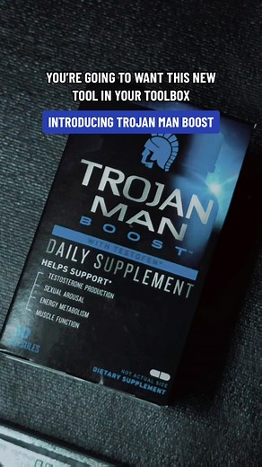 Introducing Trojan Man Boost: a new supplement formulated with a custom blend of ingredients to help support testosterone production, energy metabolism, muscle function and sexual arousal.* *These statements have not been evaluated by the Food and Drug Administration. This product is not intended to diagnose, treat, cure or prevent any disease.