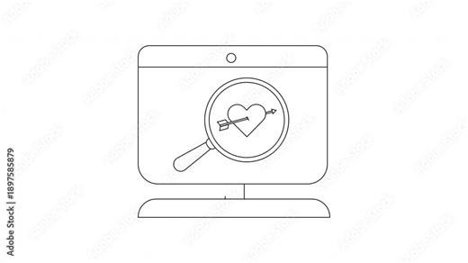 Online Dating Search for Love on Computer Screen.