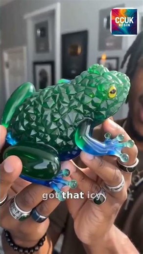 Crystal Effect Resin Frog — Handmade Iridescent Ornament UK