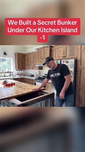 Secret Bunker Built Under Kitchen Island - Step 1