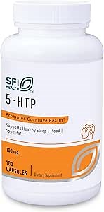 Klaire Labs SFI Health 5-HTP 100 mg - Hypoallergenic 5-HTP from Griffonia Seed Extract - Hydroxytryptophan Serotonin Support Supplement to Promote Mood (100 Capsules)