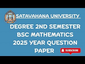 Degree 2nd Semester BSC Mathematics 2025 year paper Satavahana University #differentialequation