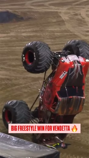 Monster Jam on Instagram: "Vendetta let it fly tonight for the freestyle win in Detroit!  #MonsterJam #MonsterTruck"