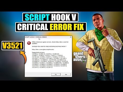 How to Fix Script hook V Critical Error | GTA V MAY 2025 New Update Error Fix | v3521