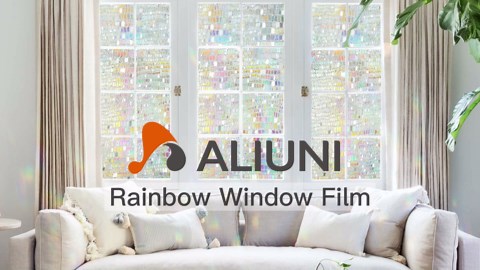 Window Privacy Film, Stained Glass Window Films 3D Rainbow Decorative Static Cling Iridescent Window Tint Heat Blocking Decals Covering for Home Door Vinyl 23.6" x 78.7"