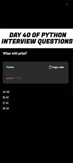 Day 40 | Python Interview prep | Tricky question #shorts #shortvideo #ytshorts #effectking #trending
