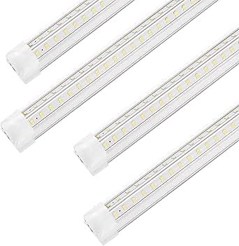 Led Shop Lights, 4FT LED Light 50W 6500K 7000LM Daylight,Led Garage Light,Linkable Clear Cover Integrated V-Shape for Garage Warehouse Workbench Workshop(4-Pack)