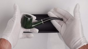 Savinelli Arcobaleno Green 606 KS - Colorful Hand Crafted Wood Pipes, Handmade Briar Pipe From Italy, 6mm, Bent Billiard