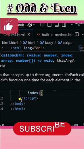 Odd & Even Numbers in JS Using for each ()🔥#frontend course #javascript #development #coding