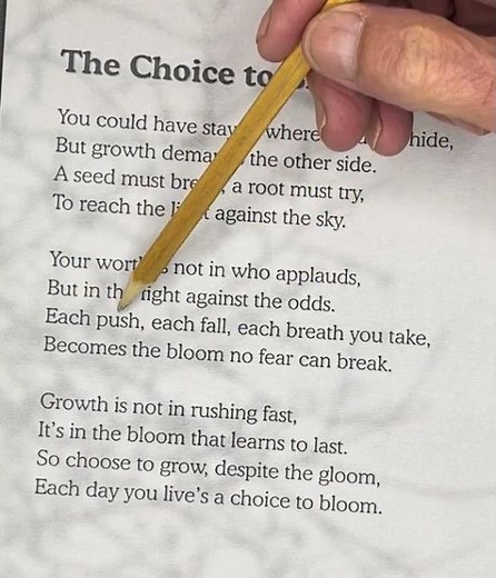 A choice to bloom, a short poem read in an English accent