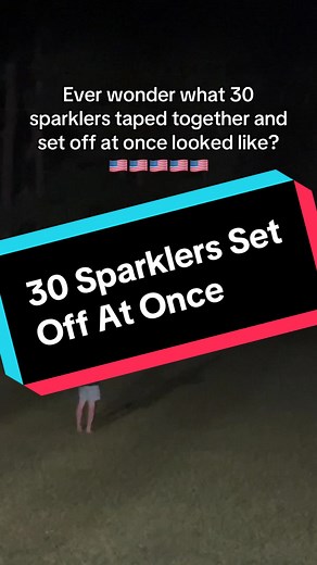 30 Sparklers Set Off Together for Celebration