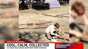 🦸 HEROIC SCOUT! 12-year-old Austin Boy Scout saves brother from choking using Heimlich Maneuver. "He was like helped me like doing the choking sign. So I did the Heimlich-thing," explains Callum. ➡️ DETAILS: bit.ly/3dYlW9a Have you seen something awesome lately? Send it to us. #WakeUpATX ☀️ (H/T: Bee Cave District - Capitol Area Council - BSA, Capitol Area Council) | John-Carlos Estrada CBS Austin