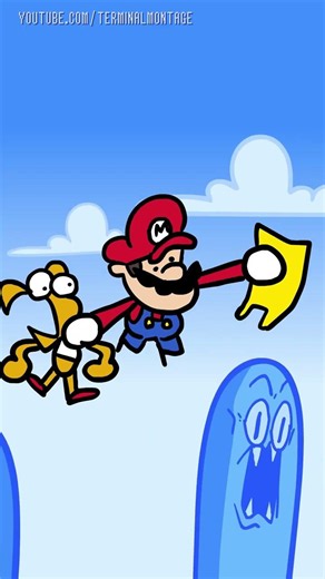 Super Mario speedruns to Bowser's Castle in 53 seconds | Crazy Nintendo Animation