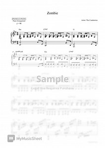 The Cranberries - Zombie (Piano Sheet) PDF | Pianella Piano | mymusic5