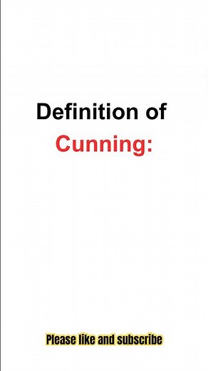 Definition of Cunning | word meaning #definition #cunning #personality #education #english