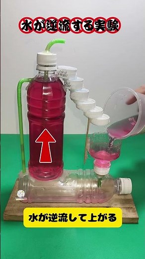 【驚き！水が逆流する実験】ペットボトルで簡単、原理は知ってる？#科学実験 #おもしろ解説 #知識UP