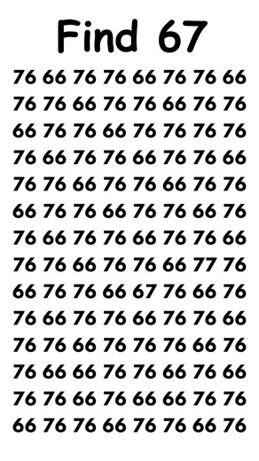 Find the odd number 67