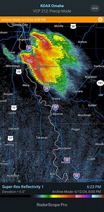 A monster supercell hovered over I-29 in western IA on June 12, 2024 dropping 2-2.5 inch hail. A distinct hook formed on this storm which produced a brief tornado near Decatur, NE. Here's the radar loop. | Siouxland Severe Weather Network
