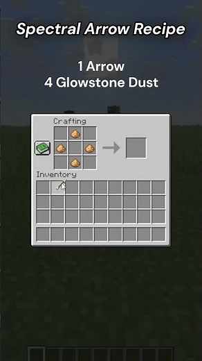 Minecraft Spectral Arrow Recipe #minecraft #shorts
