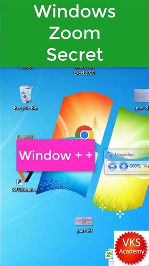 Windows Zoom Secret! 🔍 | Magnifier Shortcut You Must Know #Shorts