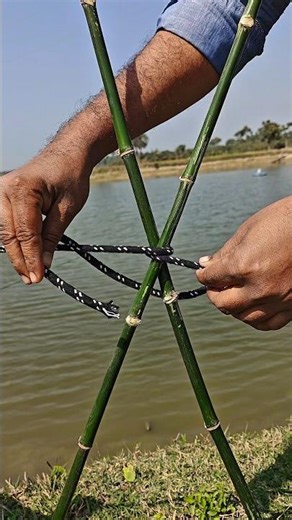 Strong Cross Lashing Knot 🔥 Bamboo Binding Trick! #RopeKnot #KnotTying #LashingKnot